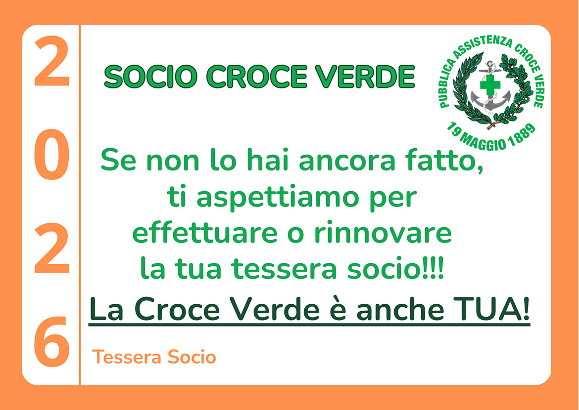 Rinnovo tessera soci Croce Verde Viareggio